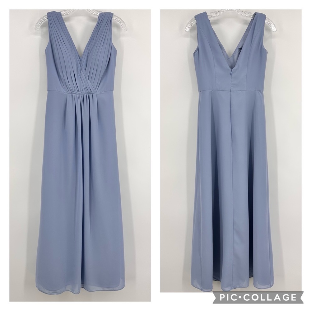 JB Jasmine Bridesmaids Formal Prom Midi Dress Sleeveless Blue Size 2